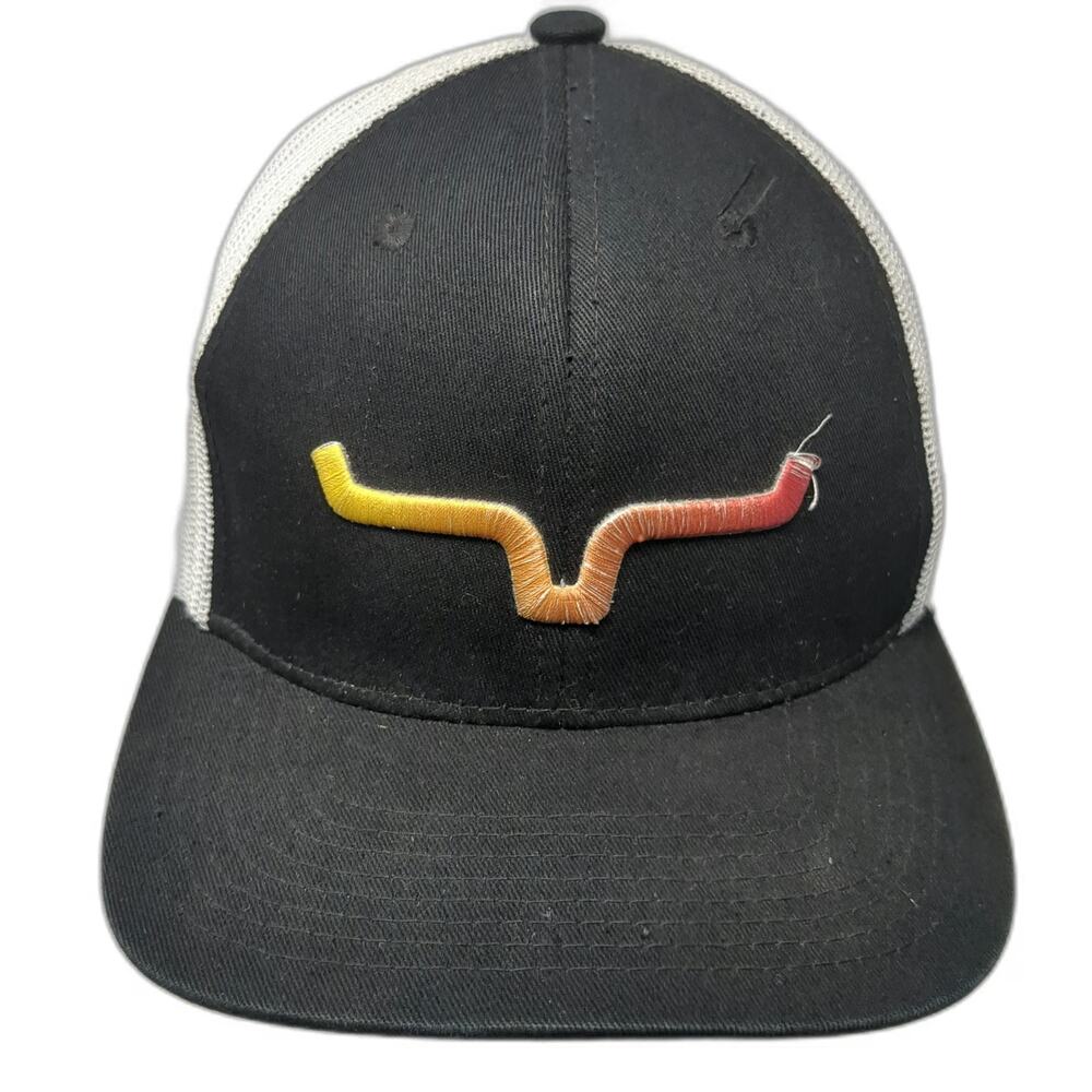 Kimes Ranch Trucker Hat Black One Size Mesh Snapback Embroidered Horns Logo